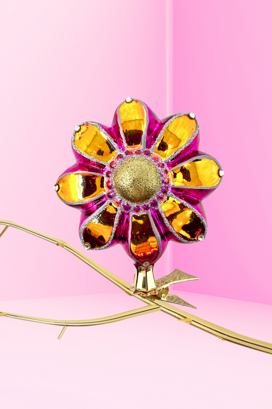 Cosmos Boho Charm Clip-On Polish Glass Ornament
