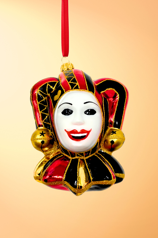 Harlequin Court Jester Glass Ornament