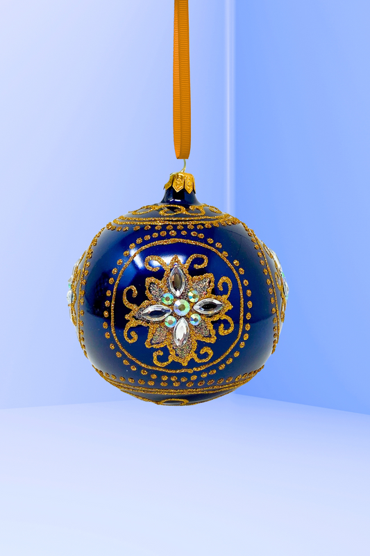 Sapphire Medici Polish Glass Bauble