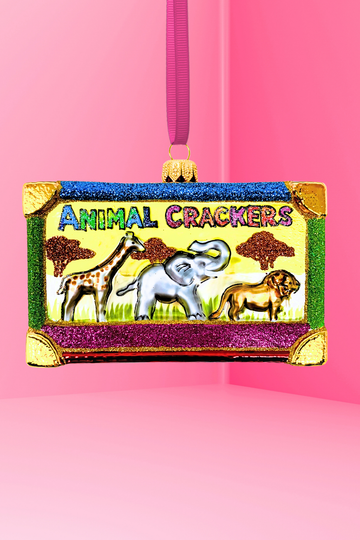 Animal Biscuits Box Glass Ornament