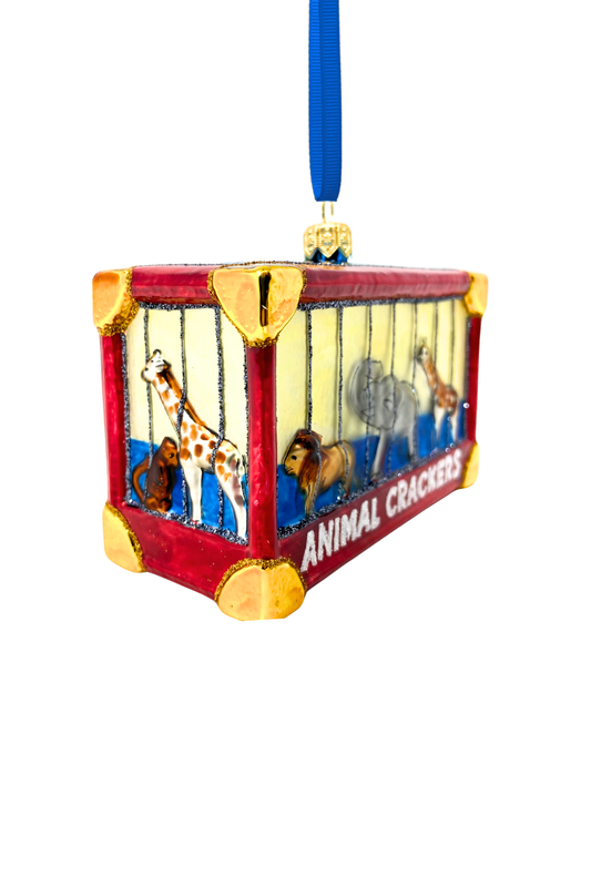 Animal Crackers Box Glass Ornament