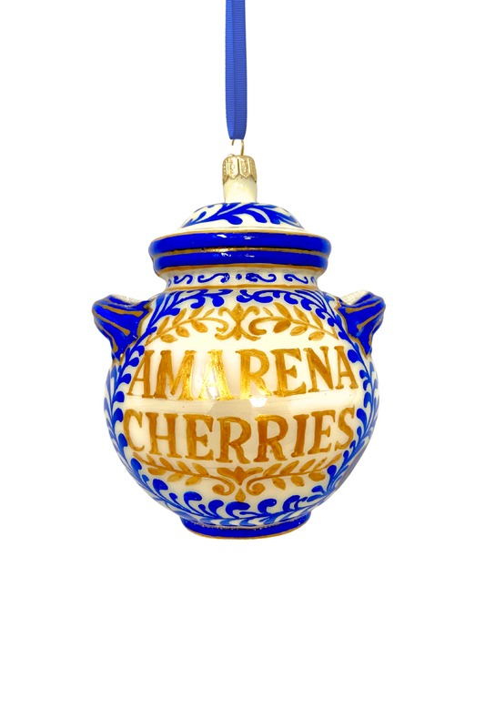 Amarena Cherry Jar Glass Christmas Ornament