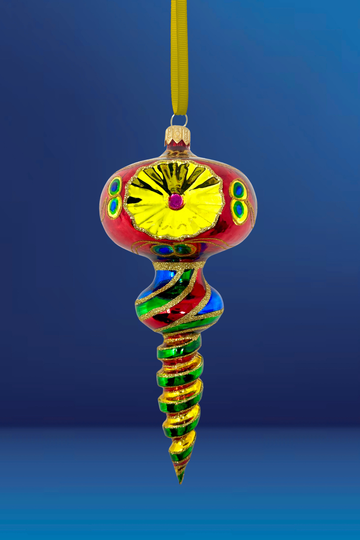 Carnival Twist Polish Glass Ornament