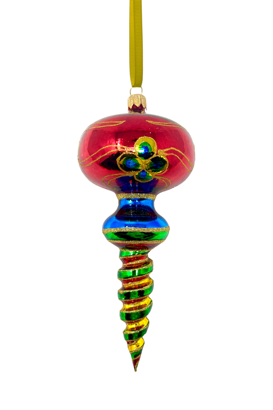 Carnival Twist Polish Glass Ornament