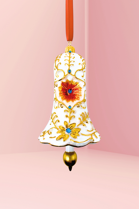 Chantilly Lace Bell Glass Blown Ornament