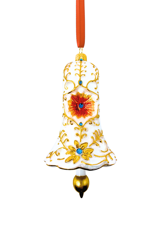 Chantilly Lace Bell Glass Blown Ornament