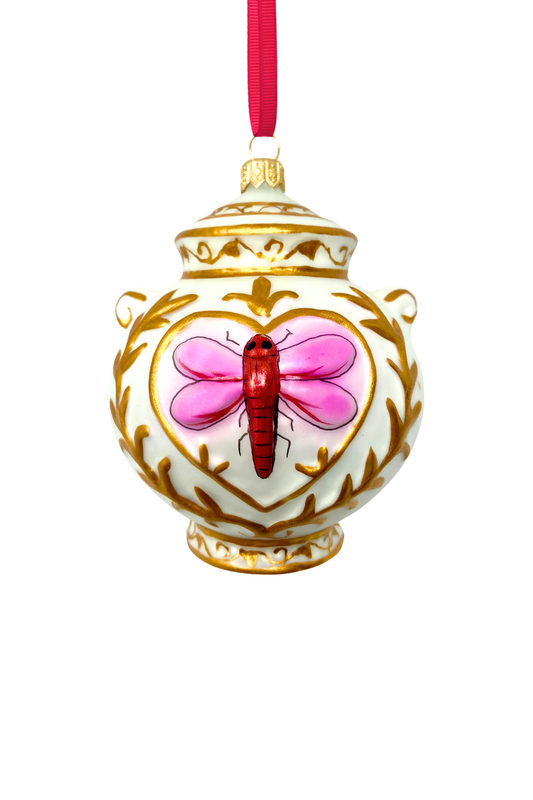 Chateau Rose Dragonfly Jar Ornament