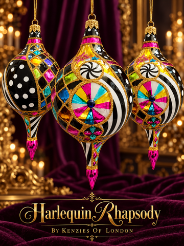 HARLEQUIN RHAPSODY KRSTMAS ORNAMENT BY KENZIES OF LONDON
