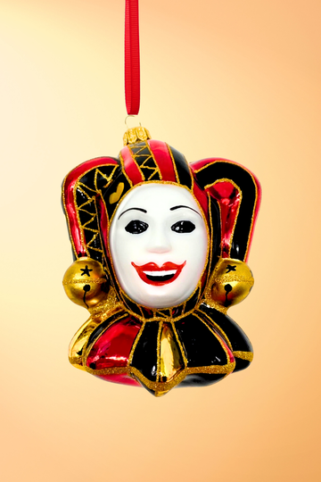 Harlequin Court Jester Glass Ornament
