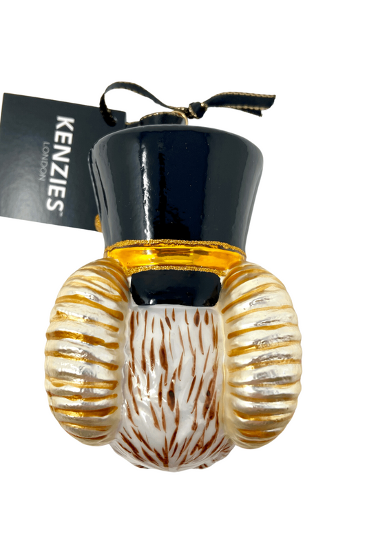 KRG Ram Head Polish Glass Ornament
