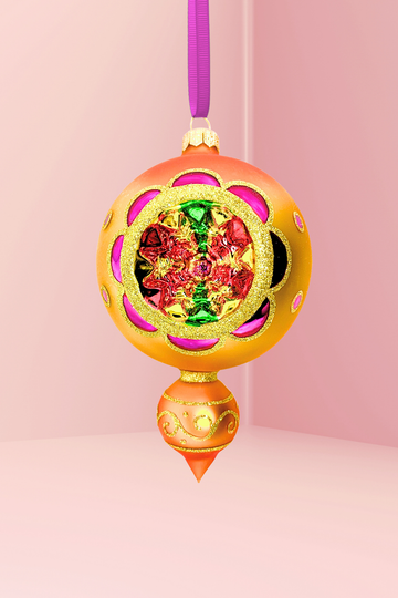 Marigold Mirage Glass Christmas Ornament