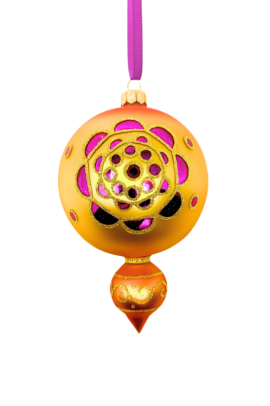 Marigold Mirage Glass Christmas Ornament