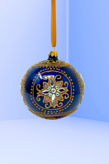 Sapphire Medici Polish Glass Bauble