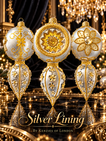 SILVER LINING KRISTMAS ORNAMENT-BY KENZIES OF LONDON