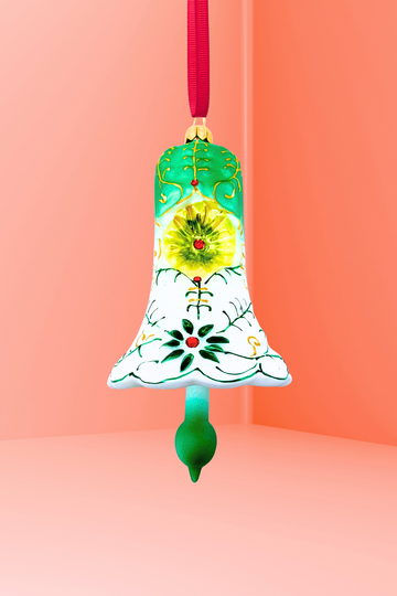 Verdant Bell Glass Blown Ornament