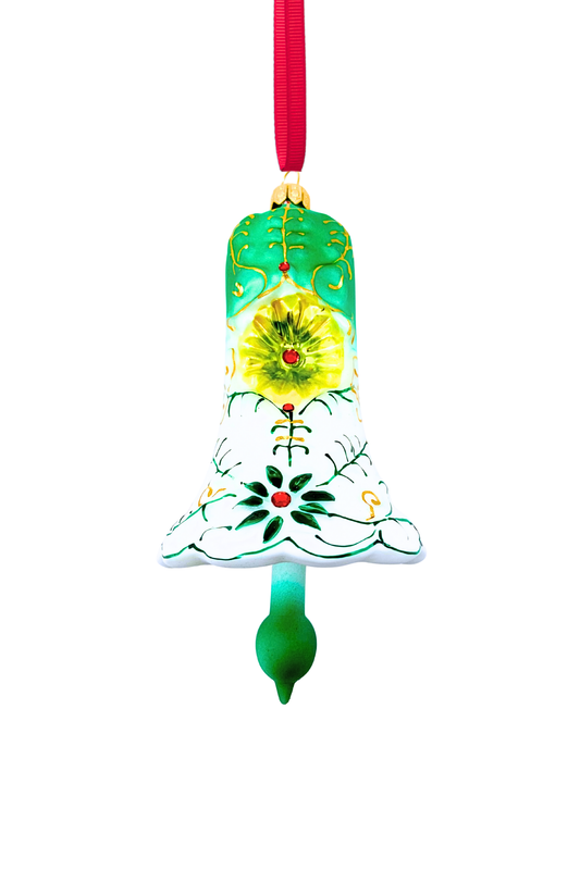 Verdant Bell Glass Blown Ornament