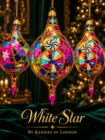 WHTE STAR FASHION FORWARD KRISTMAS ORNAMENT