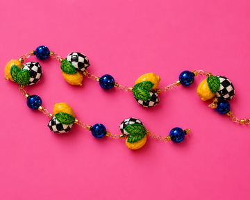Black Checked Lemon Garland