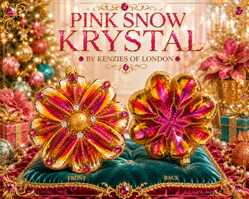 PINK SNOW KRYSTAL ORNAMENT BY KENZIES OF LONDON