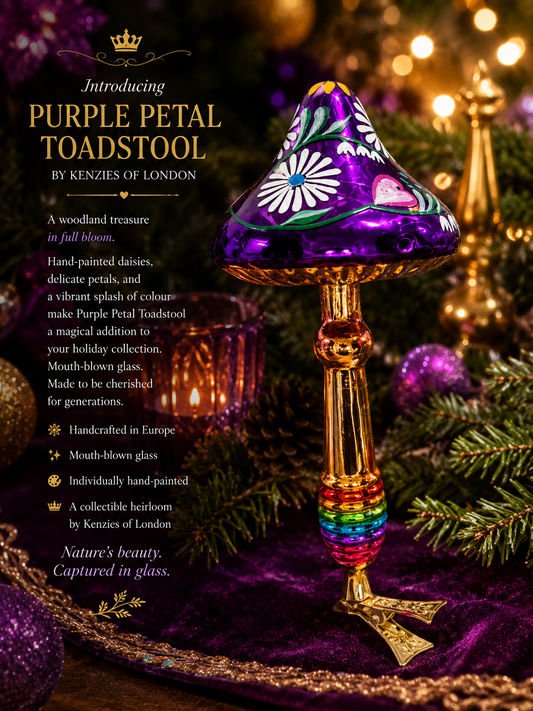 PURPLE PETAL TOADSTOOL CLIP ORNAMENT