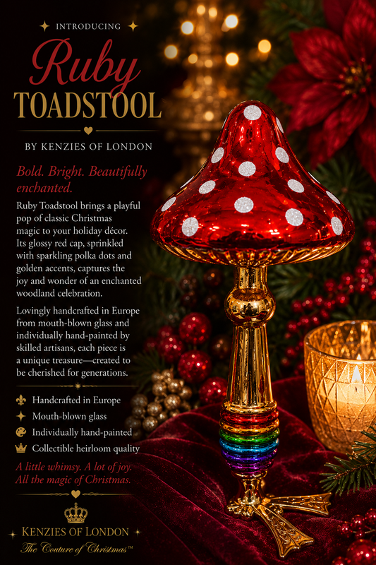RUBY POLKA DOT TOADSTOOL CLIP ORNAMENT