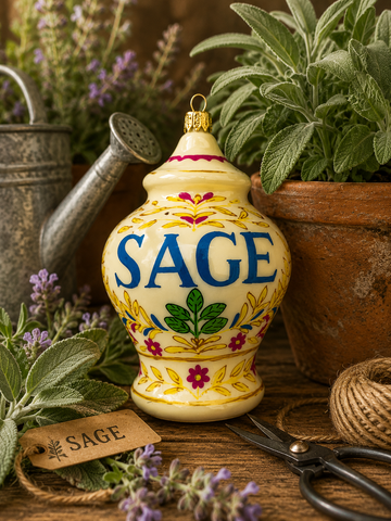 SAGE APOTHOCARY JAR CHRISTMAS ORNAMENT