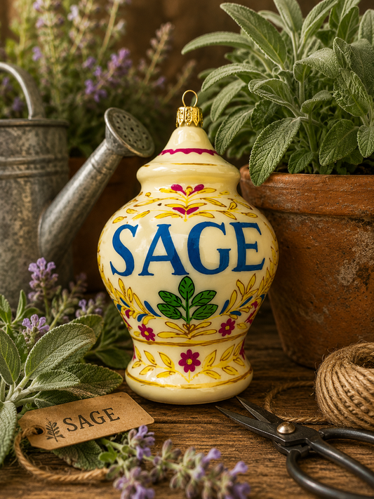 SAGE APOTHOCARY JAR CHRISTMAS ORNAMENT