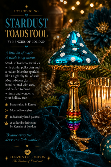 STARDUST POLKA DOT TOADSTOOL CLIP ORNAMENT