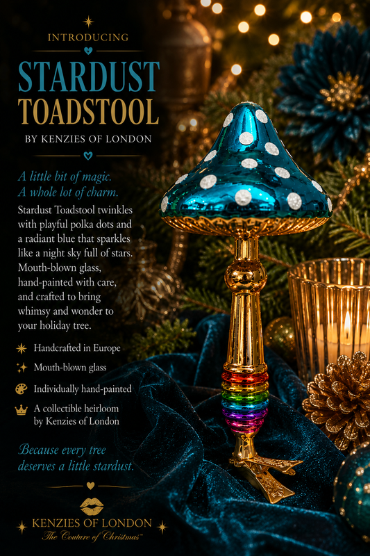 STARDUST POLKA DOT TOADSTOOL CLIP ORNAMENT