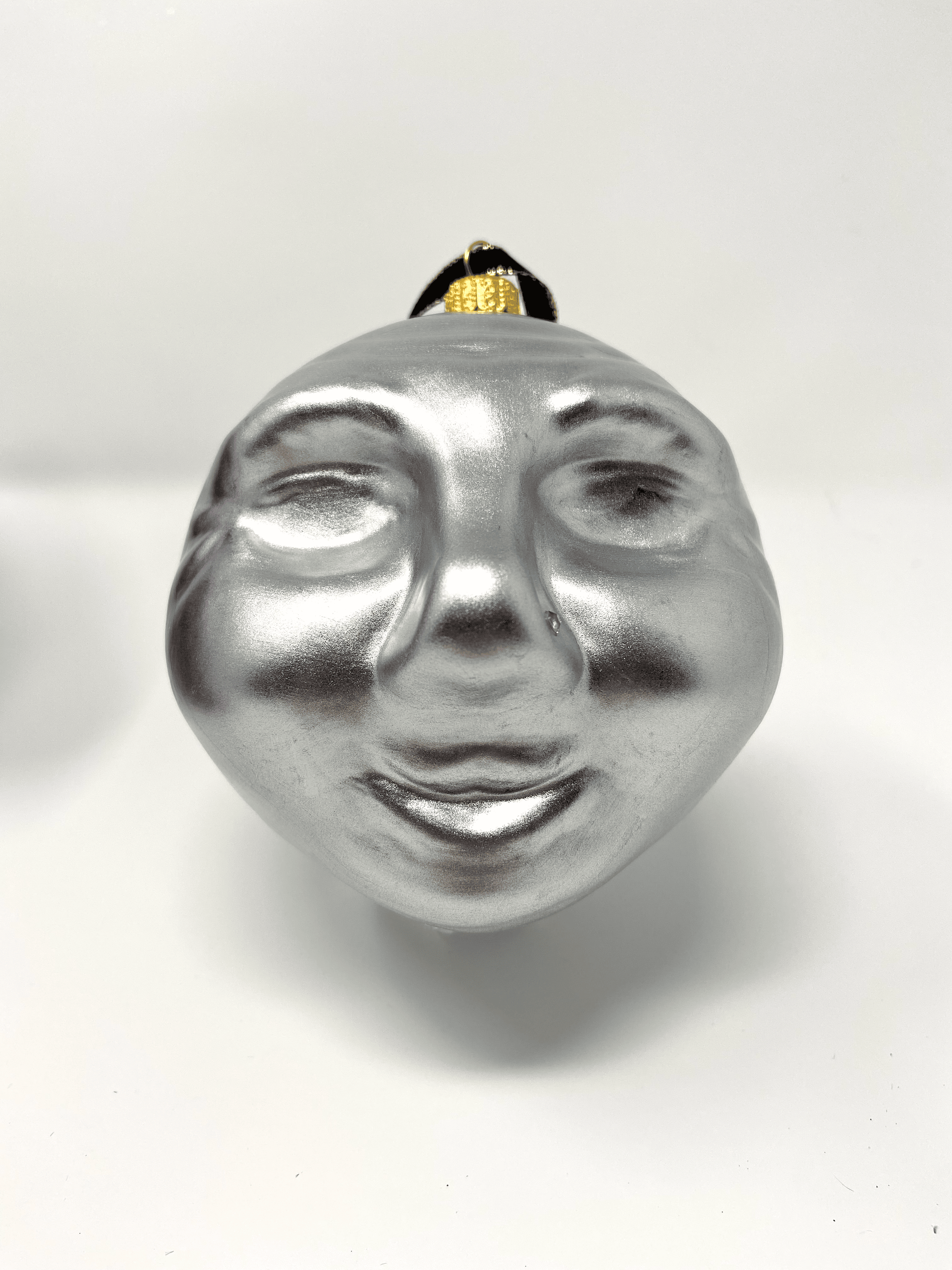 Man in the Moon Ornament Silver Face