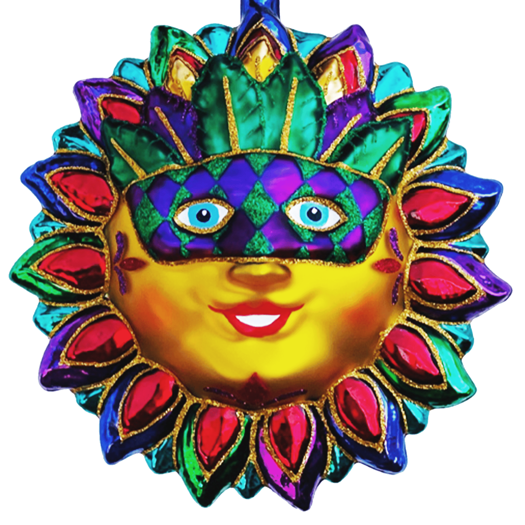 Mardi Gras Sun Ornament NOLA New Orleans Carnival