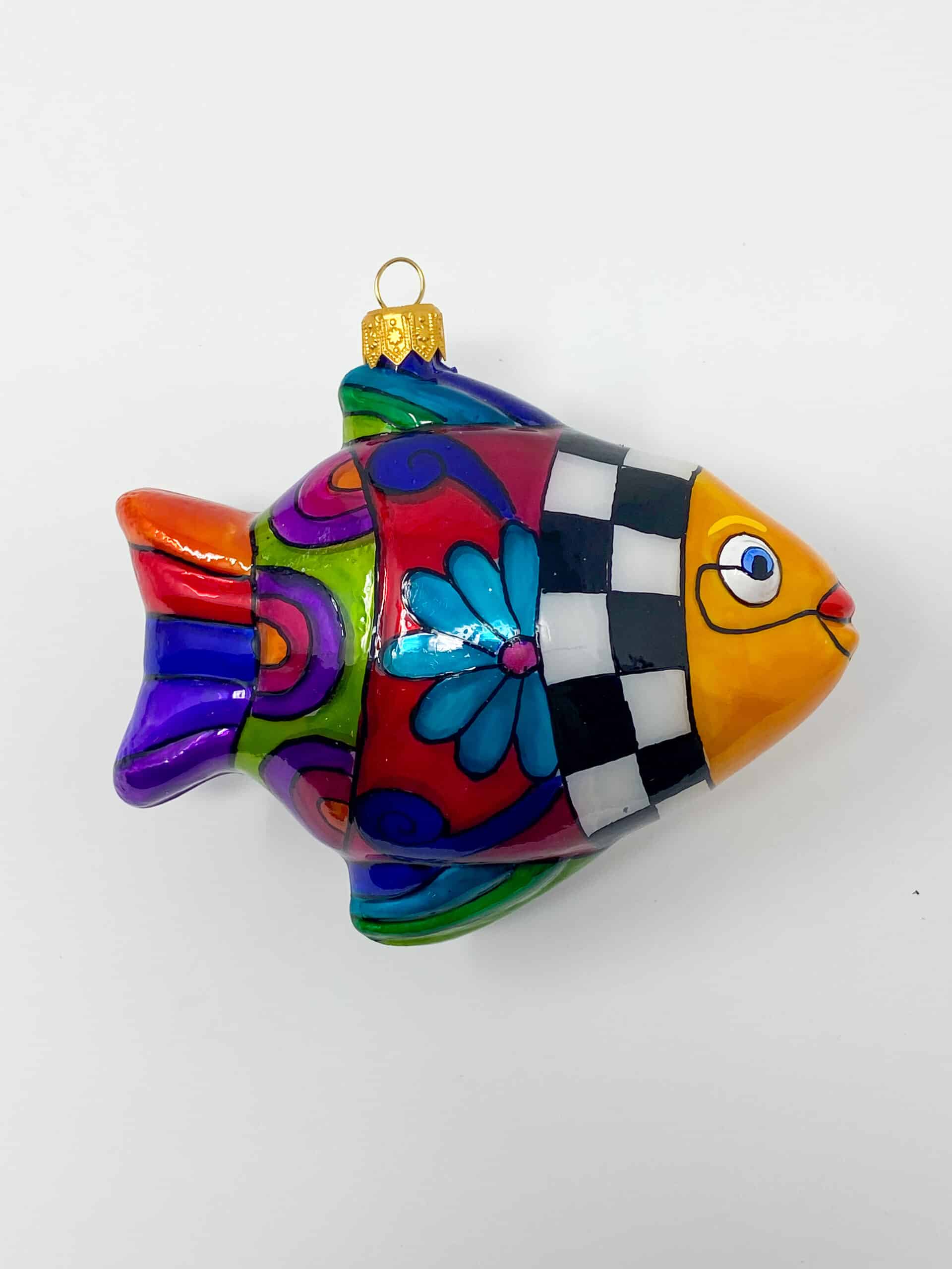 Talavera Fish Ornament glass blown