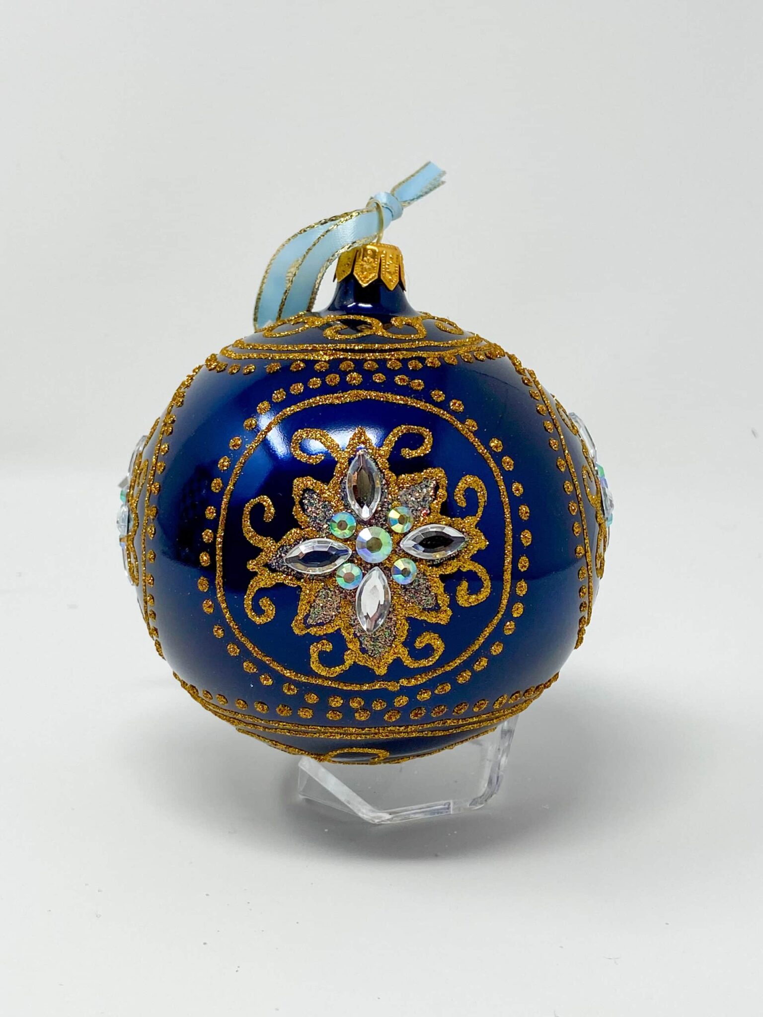 Italian Glass Bauble Ornament sapphire