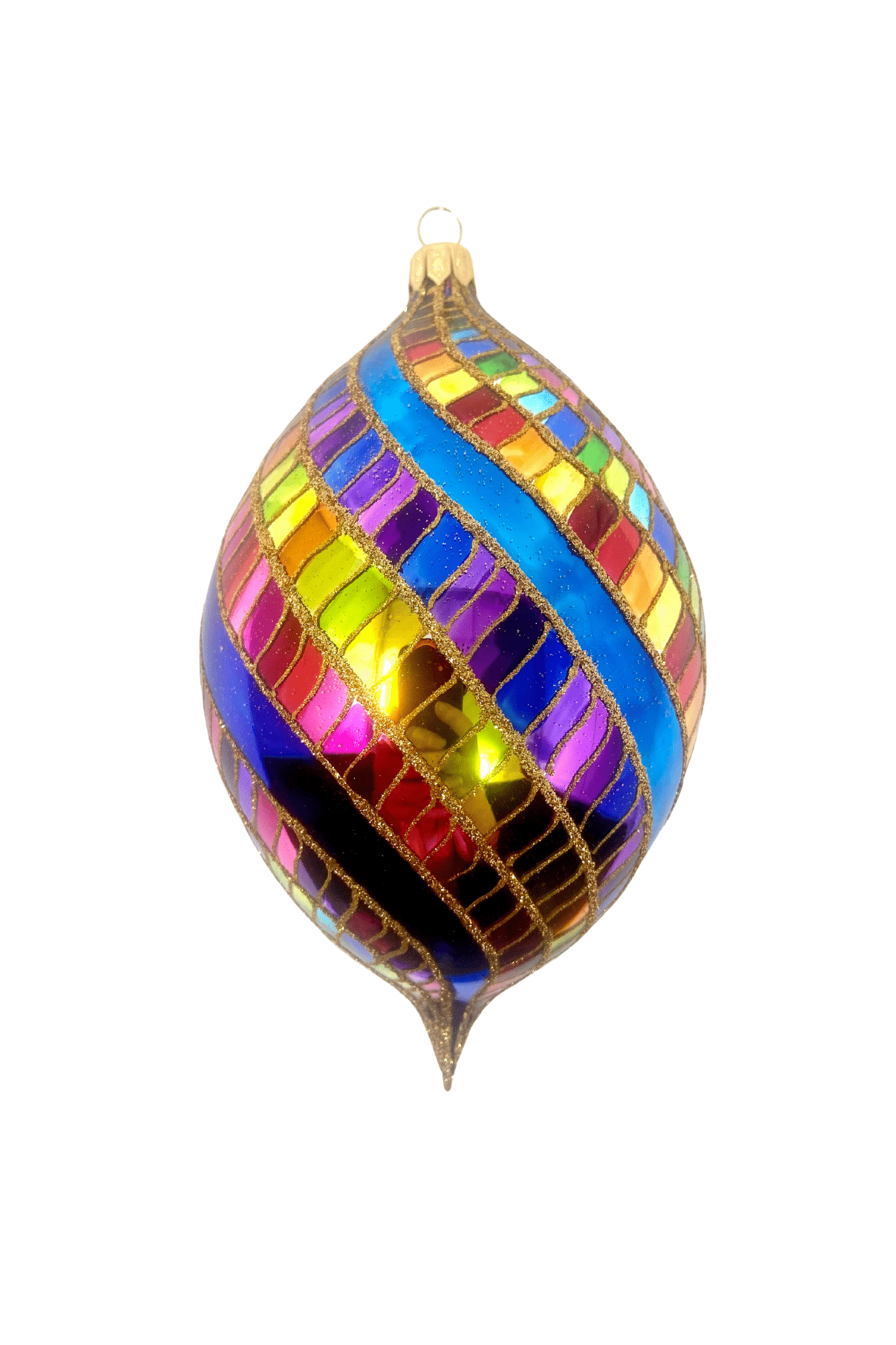 Beautiful las vegas style ornament with multicolored stripes and rainbow patterning.