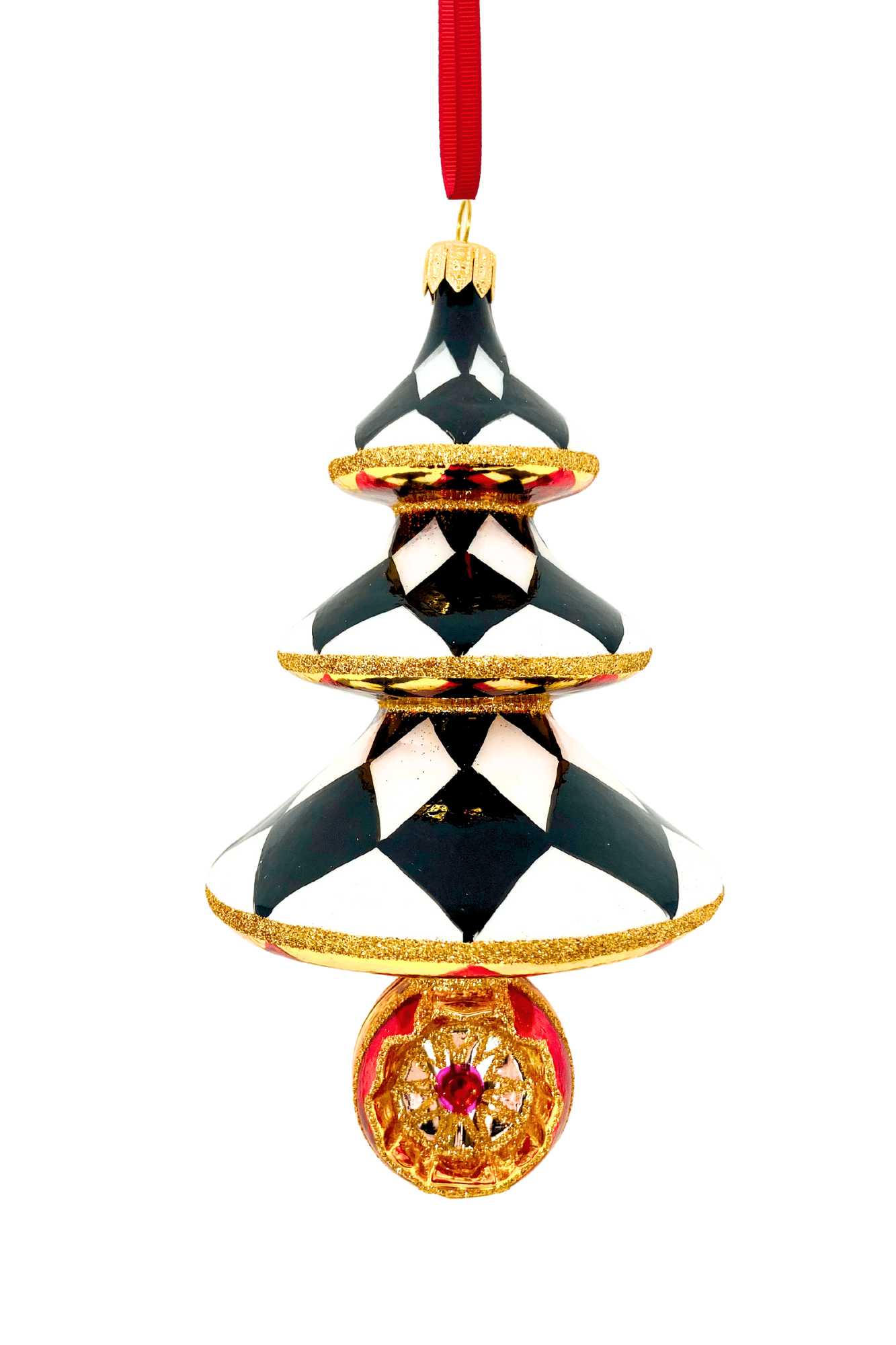 Harlequin Jubilee Reflector Tree Glass Ornament - Image 3