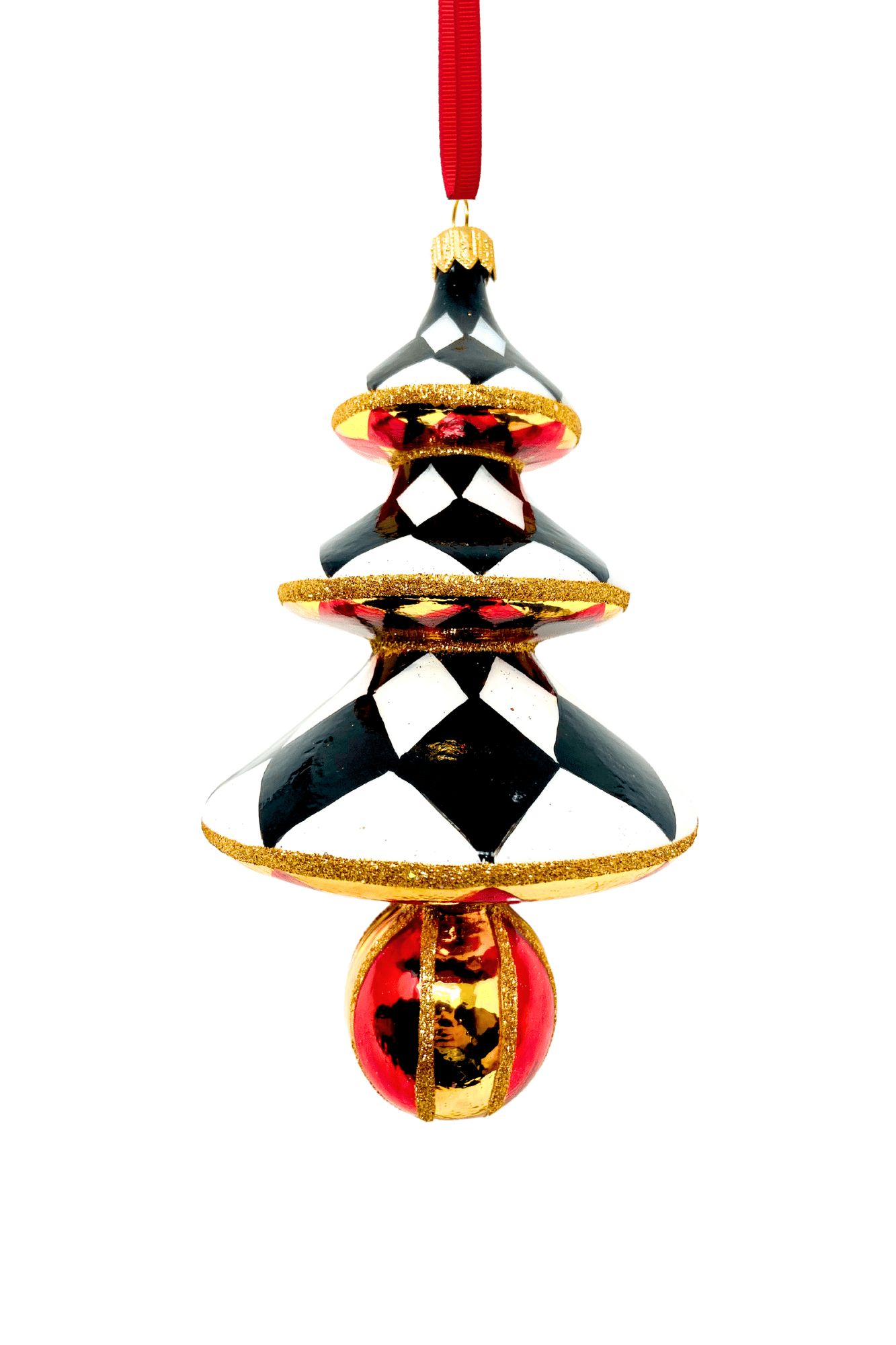 Harlequin Jubilee Reflector Tree Glass Ornament - Image 2